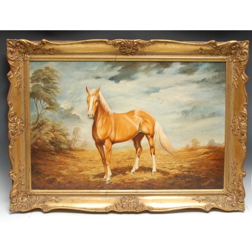 5133 - Gordon Millhouse (contemporary)
Palomino Pony, in a landscape
signed, oil on canvas, 49cm x 74.5cm