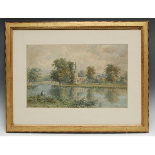 5141 - English School (19th century)
Riverside Church
 watercolour, 26.5cm x 42.5cm