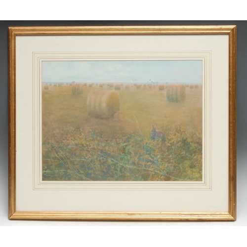 5151 - Dominie Young
Morning Bales
signed, dated 1987, egg tempera, 33cm x 44cm