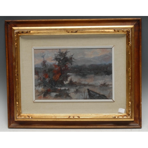 5135 - Otto Valori
Impressionist River Scene
signed, oil on board, 19cm x 29cm