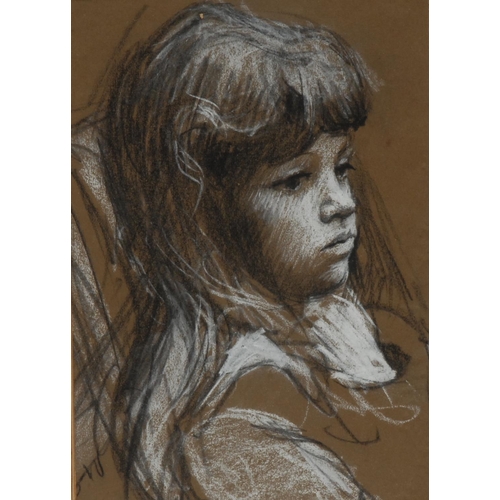 5262 - English School
Boy Reading
pastel, 21cm x 28cm; another, Young Girl, 23cm x 16cm