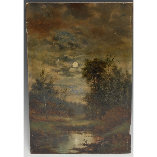 5080 - S**William (20th century)
Moonlit Stream
signed, oil on panel, 32cm x 21cm, unframed