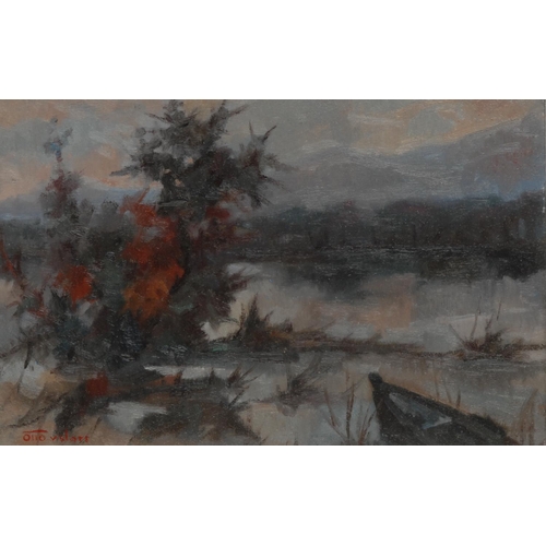 5135 - Otto Valori
Impressionist River Scene
signed, oil on board, 19cm x 29cm