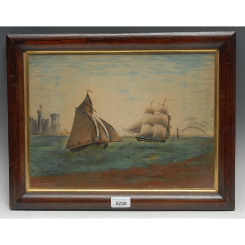 5230 - English School (19th century)
Sailing Boats off the coast
watercolour, 26cm x 36cm