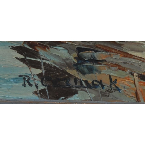 5257 - English School (20th century)
Sailing Boat
indistinctly signed, oil on panel, 22cm x 15cm