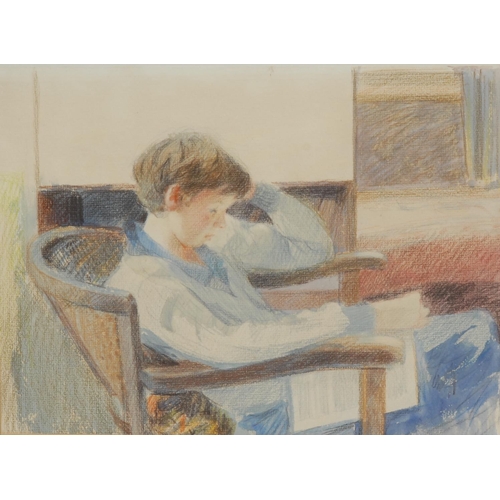 5262 - English School
Boy Reading
pastel, 21cm x 28cm; another, Young Girl, 23cm x 16cm