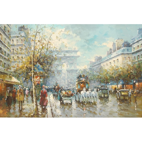 5309 - J. Gaston (contemprary)
Paris, Arc de Triomphe du Carrousel 
signed, oil on canvas, 59.5cm x 90cm