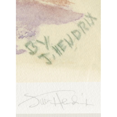 5196 - Jimi Hendrix (1942 - 1970), after, Mountain in the Clouds, coloured print, facsimile signature, limi... 