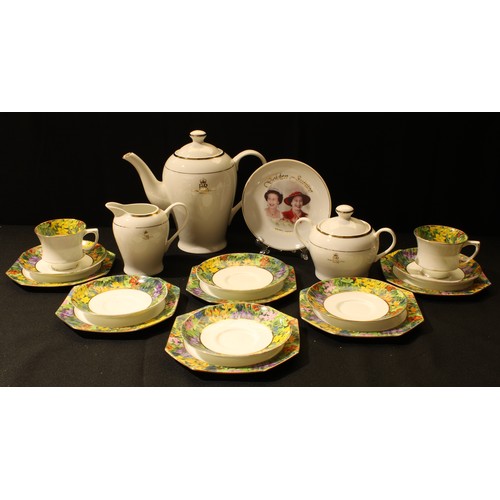 60 - A Royal Paragon floral printed tea set, replica of one produced for HM The Queen; a commemorative Go... 