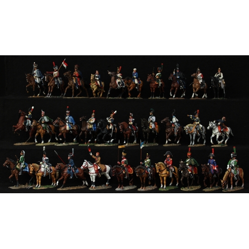 2057 - A collection of Del Prado painted cast metal figures, each mounted on horseback, including 1815 Dutc... 