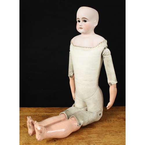 2063 - A Bahr & Proschild (Germany) bisque shoulder head doll, kid leather and painted composition body, we... 