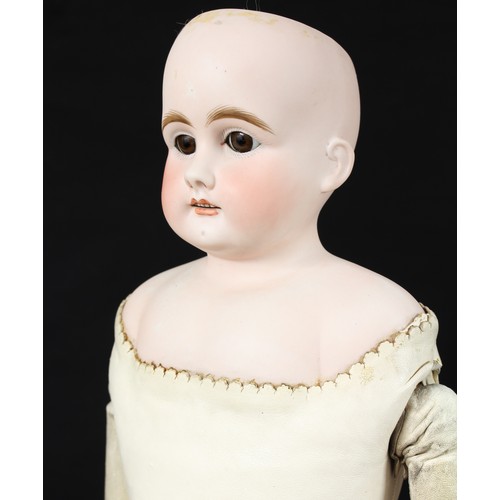 2063 - A Bahr & Proschild (Germany) bisque shoulder head doll, kid leather and painted composition body, we... 