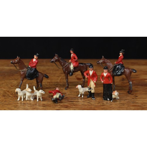 2065 - John Hill & Co. miniature small scale lead figure from the Hunting series, comprising a mounted hunt... 