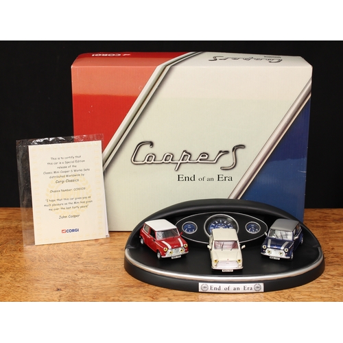 2111 - Corgi Classics 1:36 scale CC99109 Cooper S 'End of an Era' three piece set, boxed with certificate a... 