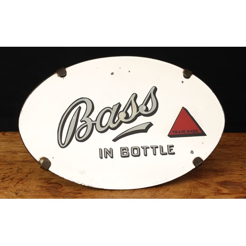 2118 - Advertising, Breweriana - a 1930's Bass oval shaped easel backed advertising point of sale mirror, 