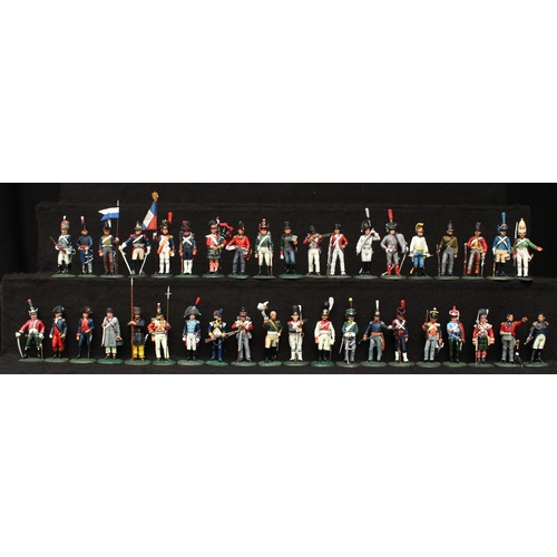 2128 - A collection of Del Prado painted cast metal figures, including 1812-1814 Russian Cavalry Ural Cossa... 