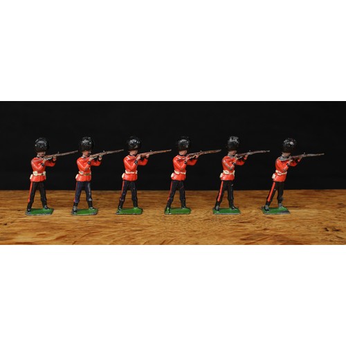 2135 - W Britain (Britains) No.34 Grenadier Guards, comprising six guardsmen figures, each standing and fir... 