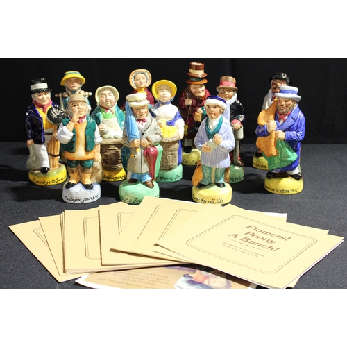 110 - A set of twelve Peter Jackson for Franklin Mint toby jugs, The Cries of Old London, Chimneys to Swee... 