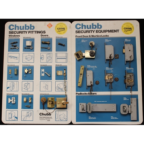 2170 - Advertising, Security - two 1990's Chubb Security advertising sample boards, each with various examp... 