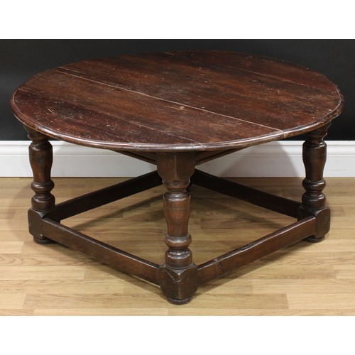 127A - A large circular coffee table, in the 18th century taste, 44cm high, 90cm diameter; an Arts & Crafts... 