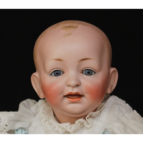 2218 - A JDK Kestner (Germany) bisque head and painted composition bodied character baby doll, inset fixed ... 