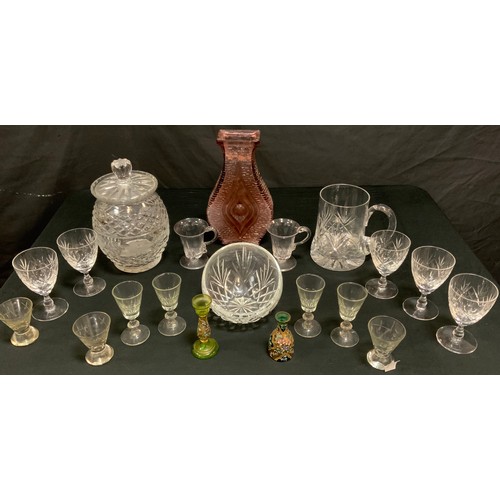 94 - An Edinburgh crystal glass decanter; others engraved, etc;  bowls, vases, six high ball glasses;  st... 