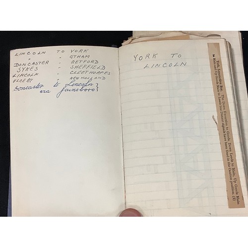 169 - Railways Train Interest - a Train Drivers hand written routes log book, mostly Lincolnshire and York... 