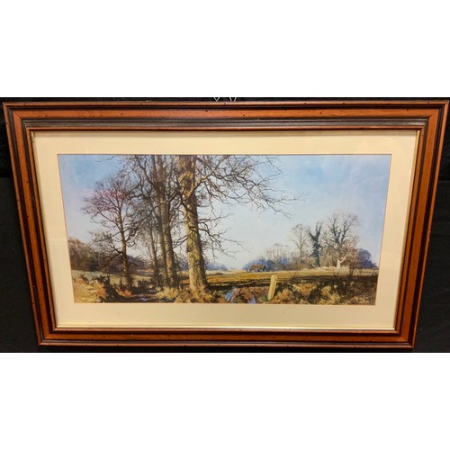 269A - J W Bramham, Arundel Park, signed, watercolour, 36cm x 55cm;  David Shepard, after, March Sunlight, ... 