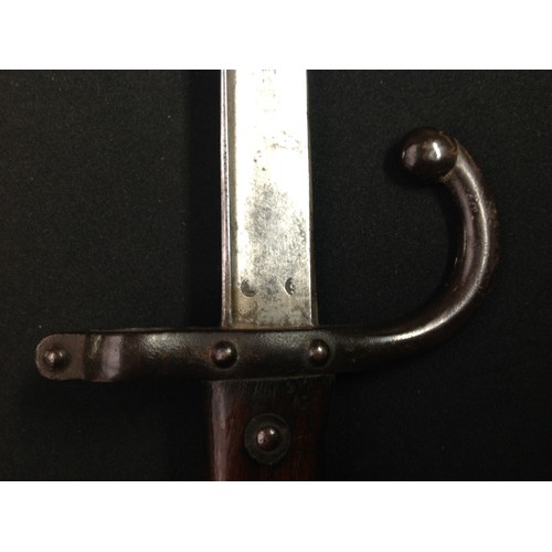 61 - French 1874 pattern Graz Bayonet with 520mm single edge blade. Arsenal maker marked St. Etienne and ... 