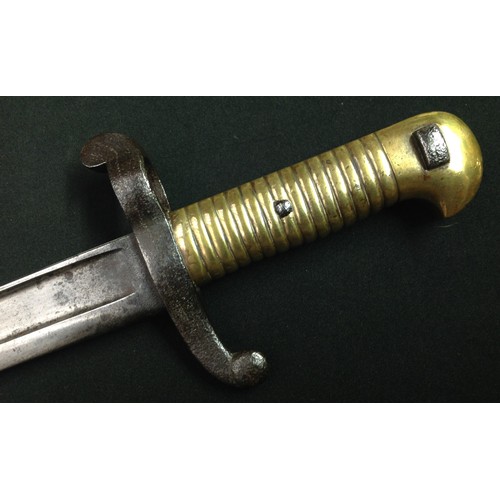 62 - French 1842 Pattern Bayonet with single edged fullered blade 570mm in length, maker marked and dated... 