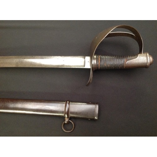 65 - Italian Model 1860 heavy cavalry troopers sword with single edged fullered blade 895mm in length, Ge... 