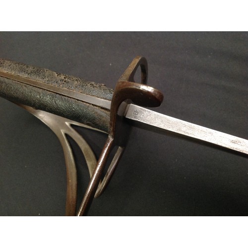 66 - British Crimean War era 1853 Pattern Cavalry Sword with single edged fullered blade 895mm in length.... 