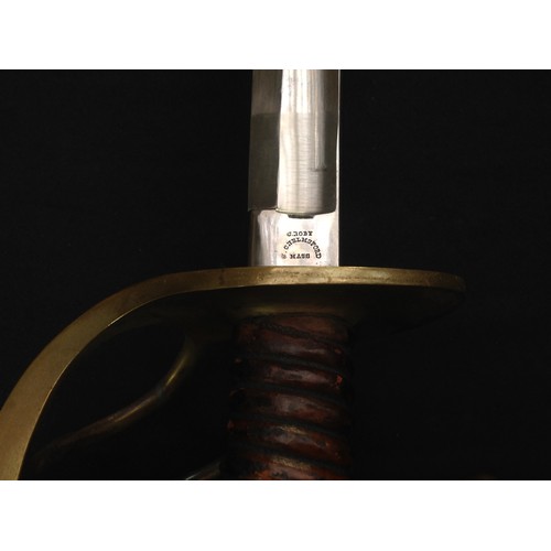 68 - US Civil War 1864 Pattern Cavalry Sabre with curved fullered single edged blade 885mm in length. Mar... 