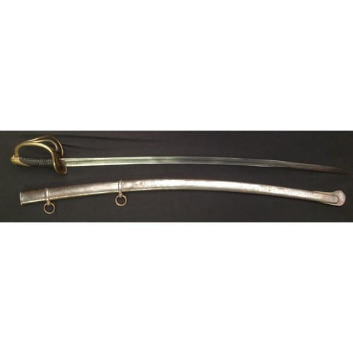 69 - US Civil War 1864 Pattern Cavalry Sabre with curved fullered single edged blade 840mm in length. No ... 