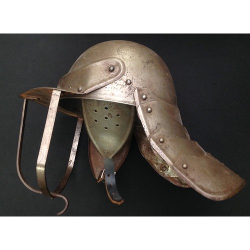 71 - Reproduction English Civil War Lobster Tail Cavalry Helmet. Good quality older reproduction in steel... 