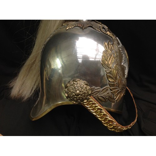 79 - British Victorian 1871 Pattern Life Guards  Helmet. Silvered skull. To the top of the helmet is a gi... 