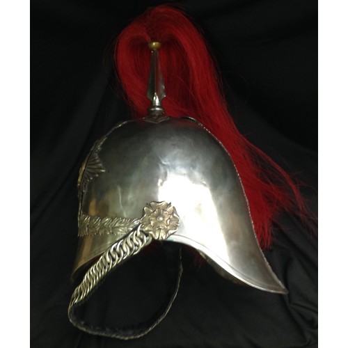 80 - British Victorian 1871 Pattern Hampshire Carabiniers Cavalry Helmet. Silvered skull with some period... 