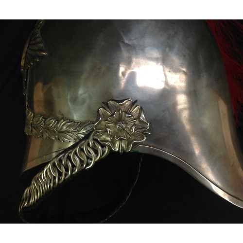 80 - British Victorian 1871 Pattern Hampshire Carabiniers Cavalry Helmet. Silvered skull with some period... 