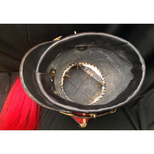 86 - Reproduction dating from the late 20th Century of a Victorian 12th Lancers Shako Cap. Plume socket w... 