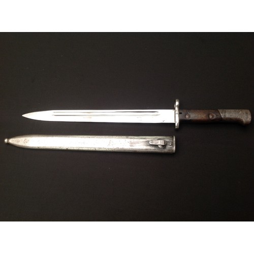 89 - British 1888 pattern Lee-Metford bayonet by Wilkinson, London, 30.5cm blade marked 3 02, two-piece w... 