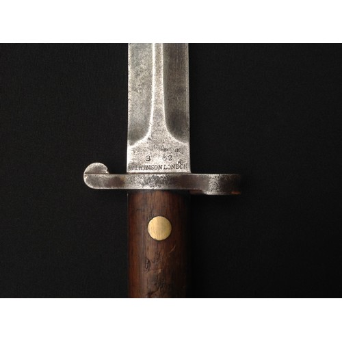 89 - British 1888 pattern Lee-Metford bayonet by Wilkinson, London, 30.5cm blade marked 3 02, two-piece w... 