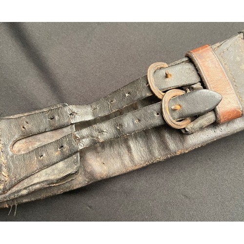 101 - WW1 British Army Private Purchase Leather Money Belt fitted with 10 cap/trade/rank badges. Additiona... 