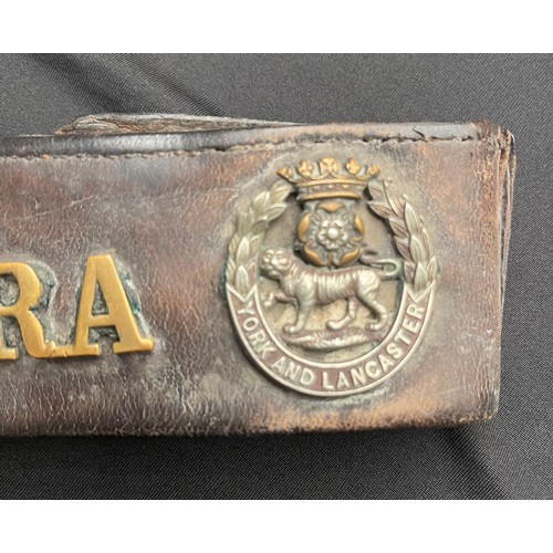 101 - WW1 British Army Private Purchase Leather Money Belt fitted with 10 cap/trade/rank badges. Additiona... 