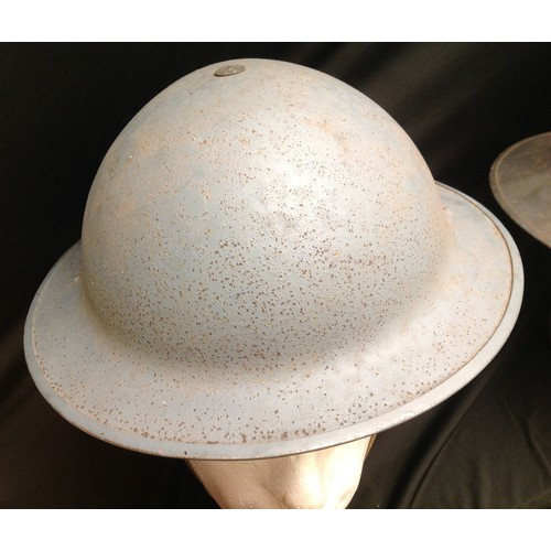 119 - WW2 British Home Front Helmets: Grey painted 1939 dated MkII helmet complete with size 7 1/4 liner b... 