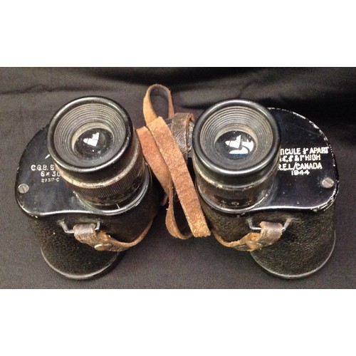 123 - WW2 Canadian 6x30 Binoculars maker marked and dated 