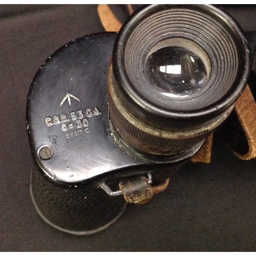 123 - WW2 Canadian 6x30 Binoculars maker marked and dated 