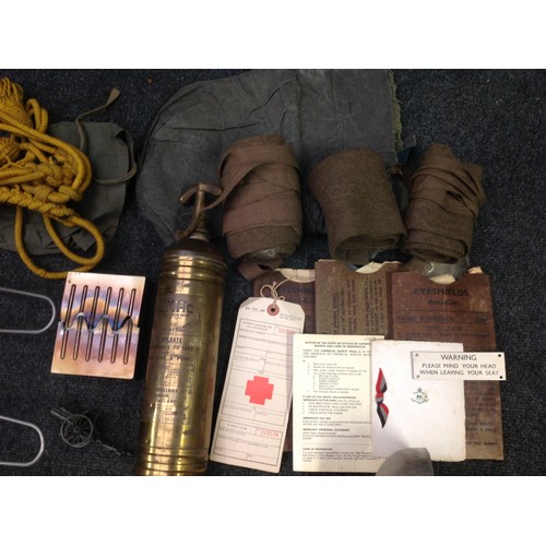 133 - A selection of mixed British Militaria, WW2 onwards to include: 3 fencing foils, one Spanish made de... 