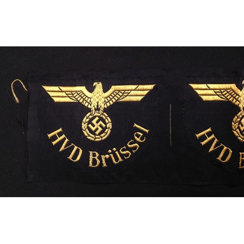 144 - WW2 Third Reich Deutsche Reichsbahn HVD Brussel sleeve eagles x 5. HVD = 