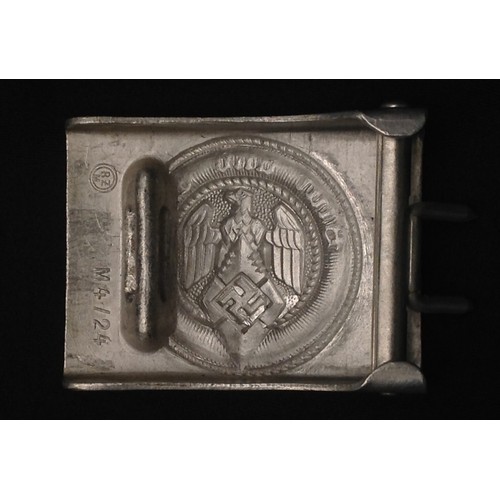 150 - WW2 Third Reich Hitler Jugend Belt buckle & Belt. Buckle is partialy de-nazified with some dents to ... 