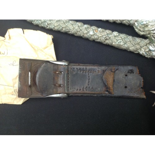 152 - WW2 Third Reich Heer Belt Buckle, very worn with tab and a fragment of the leather belt with letter:... 